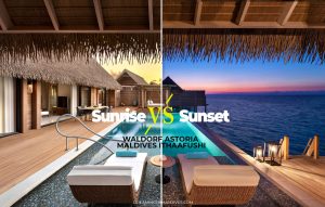Read more about the article Sunrise View VS Sunset View from A Water Villa at Waldorf Astoria Maldives